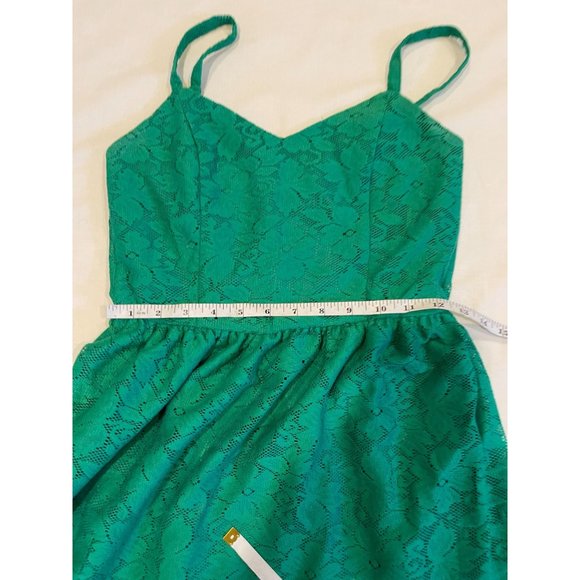 Bebop Women Eyelet Mini Dress JFKL7004054 Adjustable Strap Teal Green Size Small - Picture 7 of 7